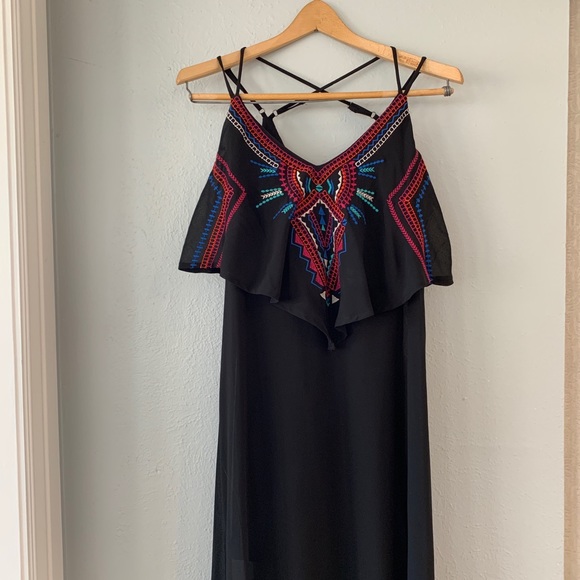 Front Ruffle Embroidered Dress - Picture 2 of 7